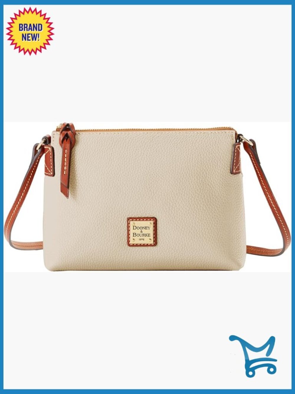 Small Pebble Grain Leather Crossbody Bag with Adjustable Strap